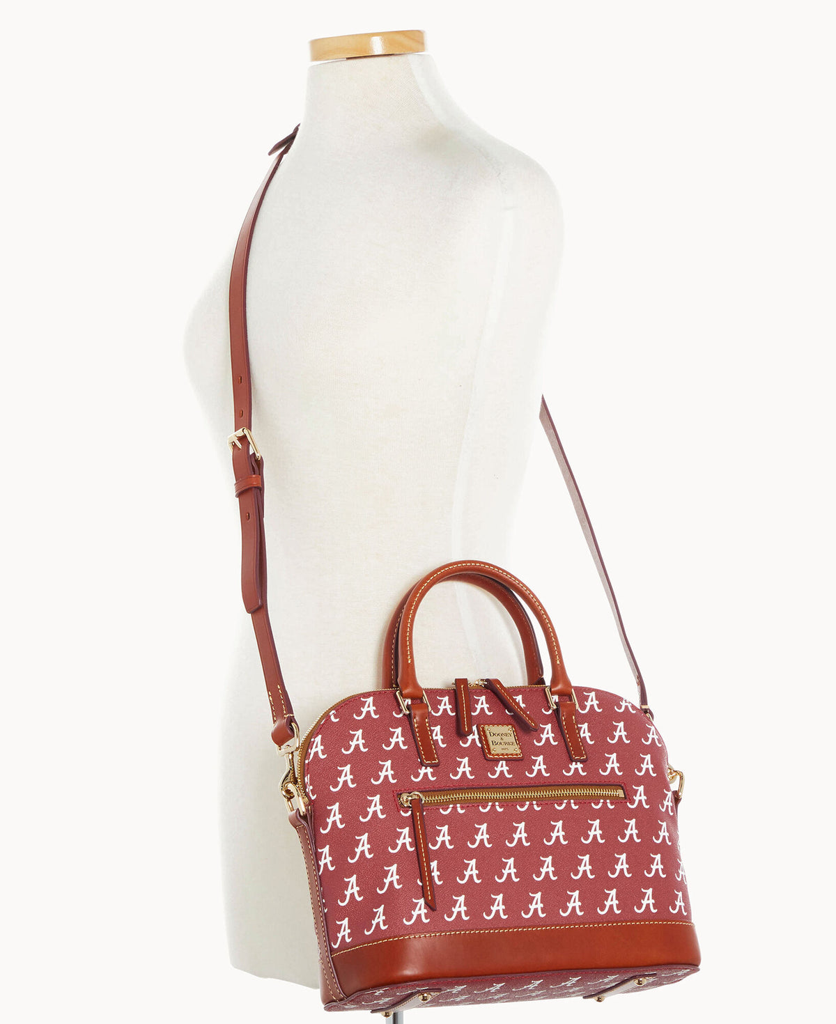 Dooney & Bourke Collegiate University of Alabama Domed Zip Satchel Red