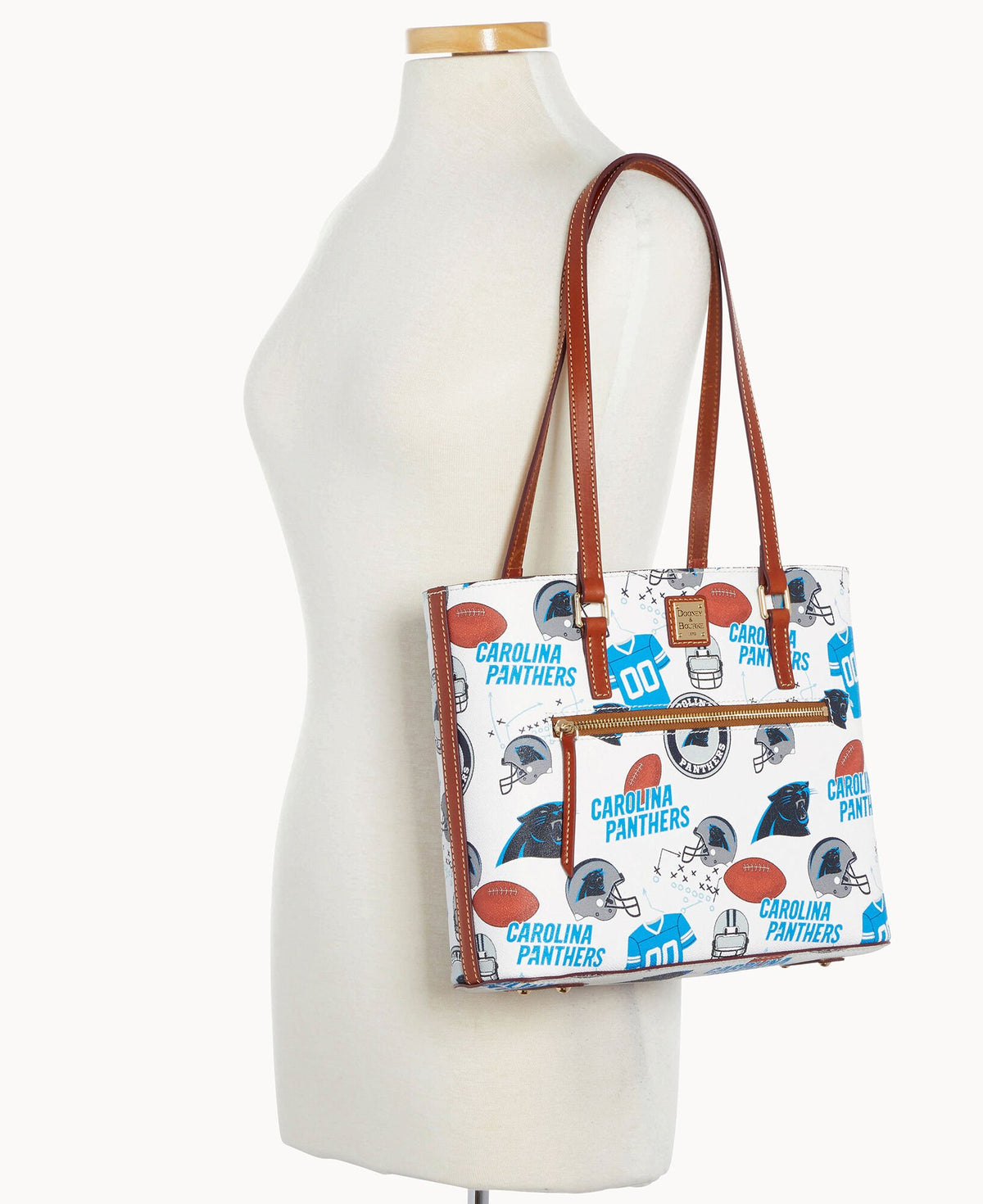 Dooney & Bourke NFL Panthers Shopper White Multi