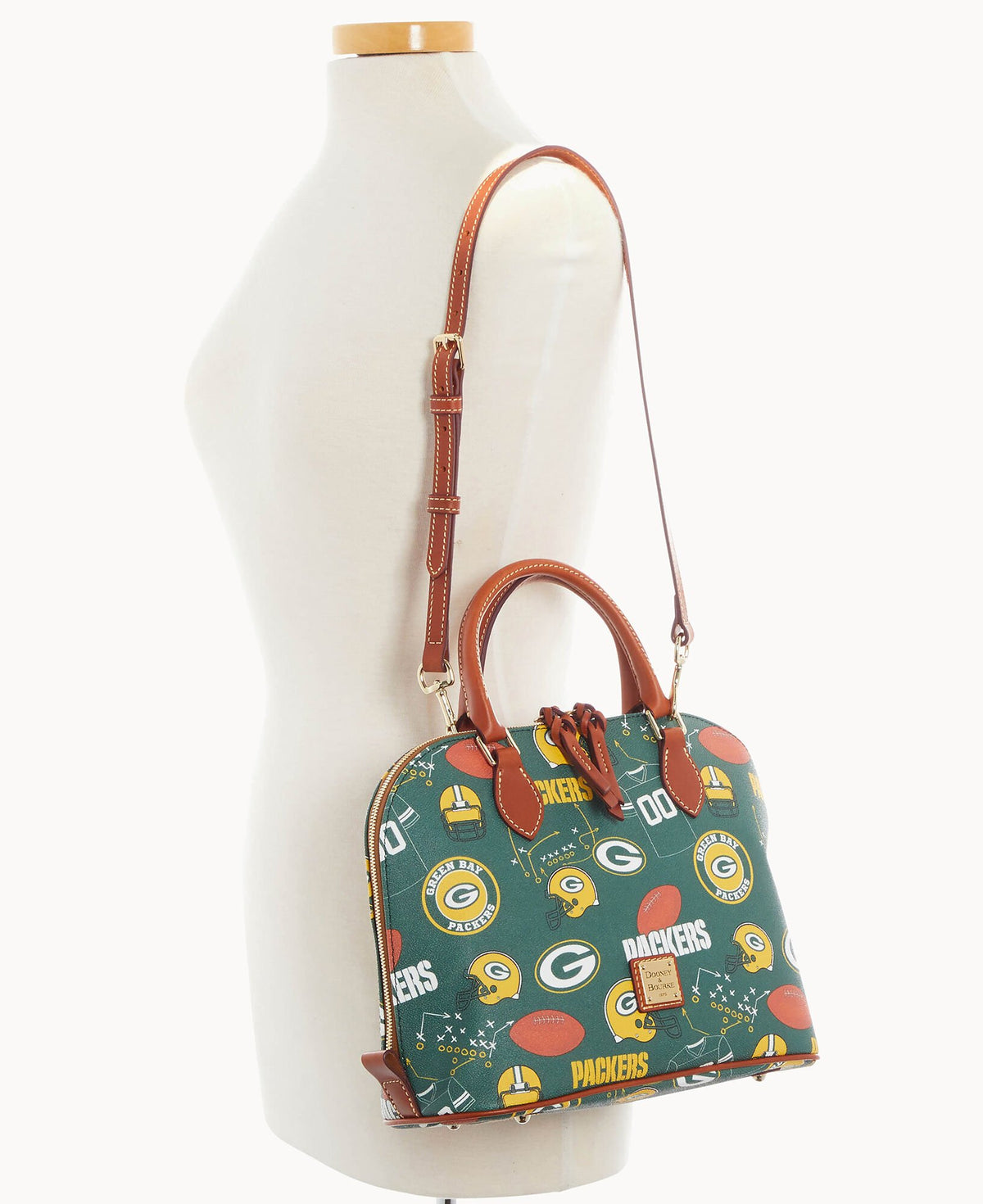 Dooney & Bourke NFL Packers Zip Zip Satchel Green