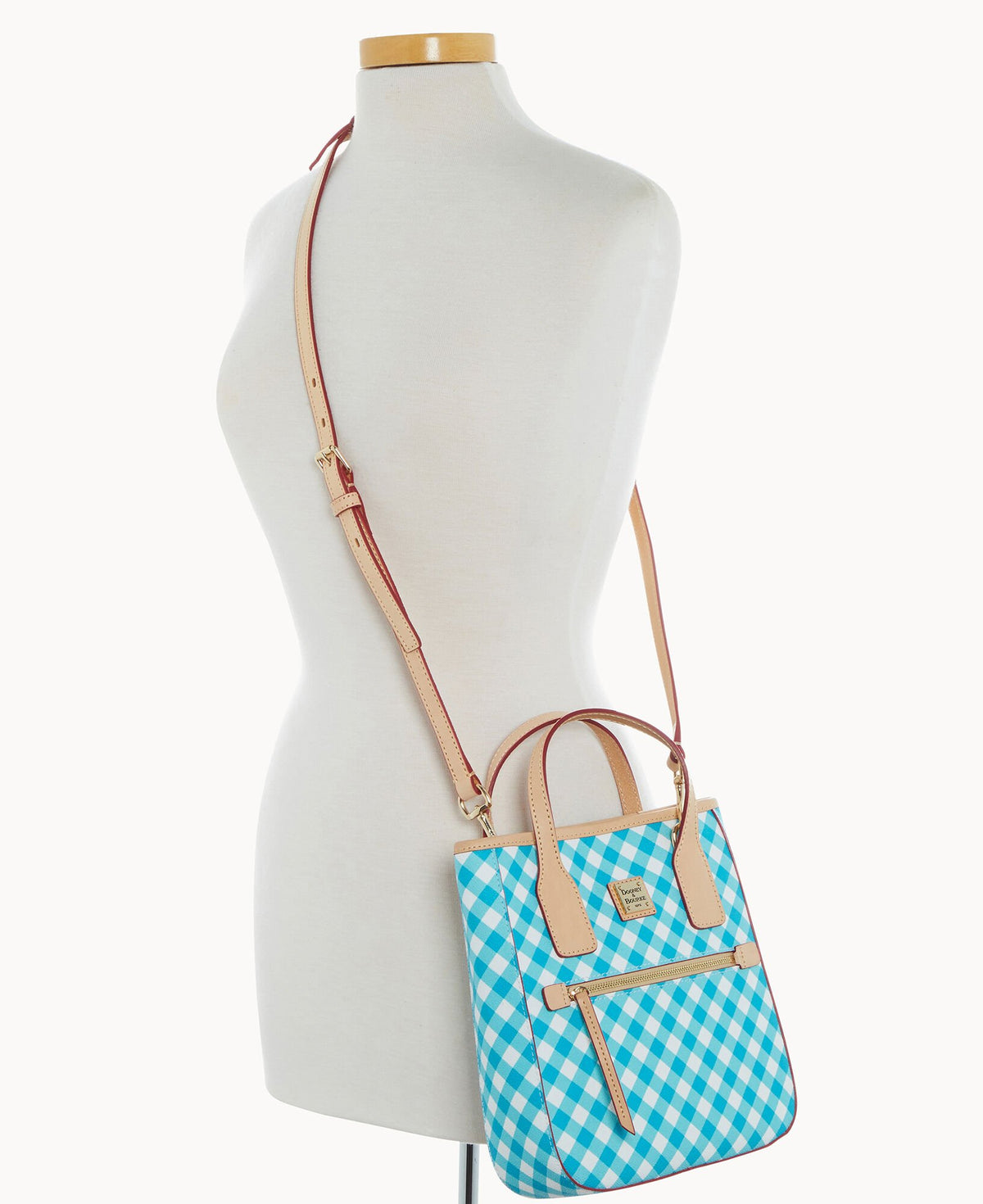 Dooney & Bourke Gingham II Small Handle Tote Aqua