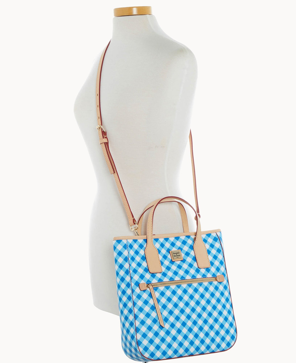 Dooney & Bourke Gingham II Handle Tote Sky Blue