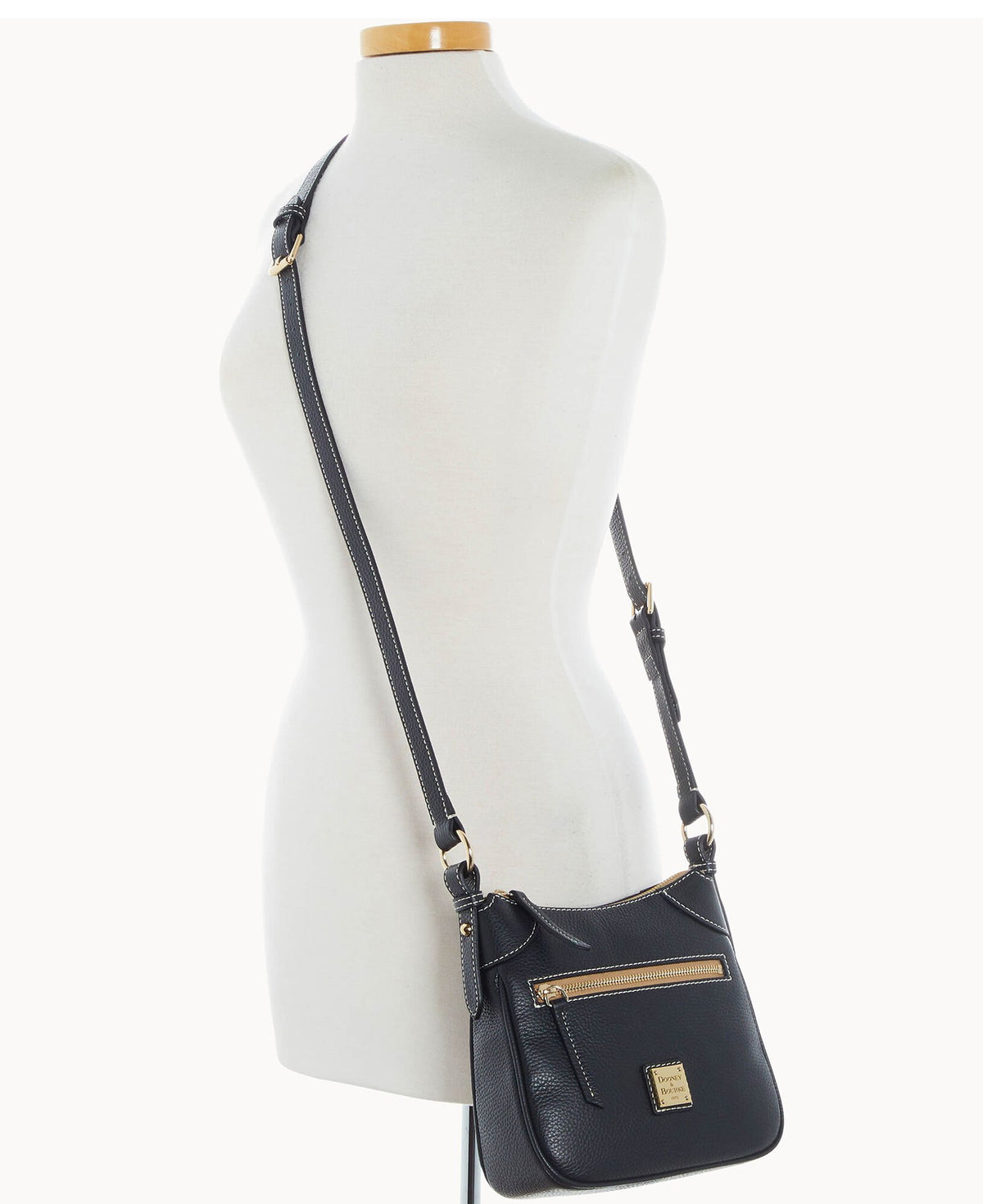 Dooney & Bourke Lucca Leather Front Zip Crossbody Black