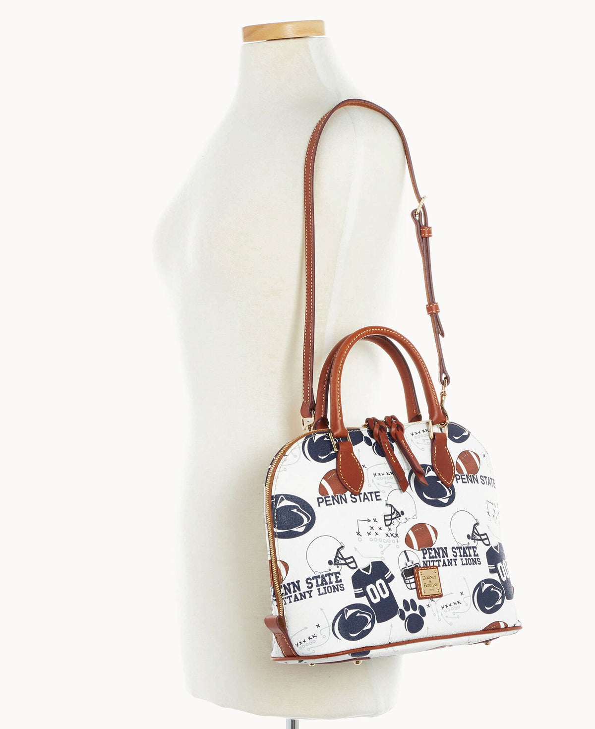 Dooney & Bourke Collegiate Penn State University Zip Zip Satchel White Multi