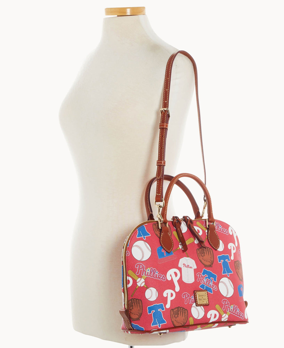 Dooney & Bourke MLB Phillies Zip Zip Satchel Red
