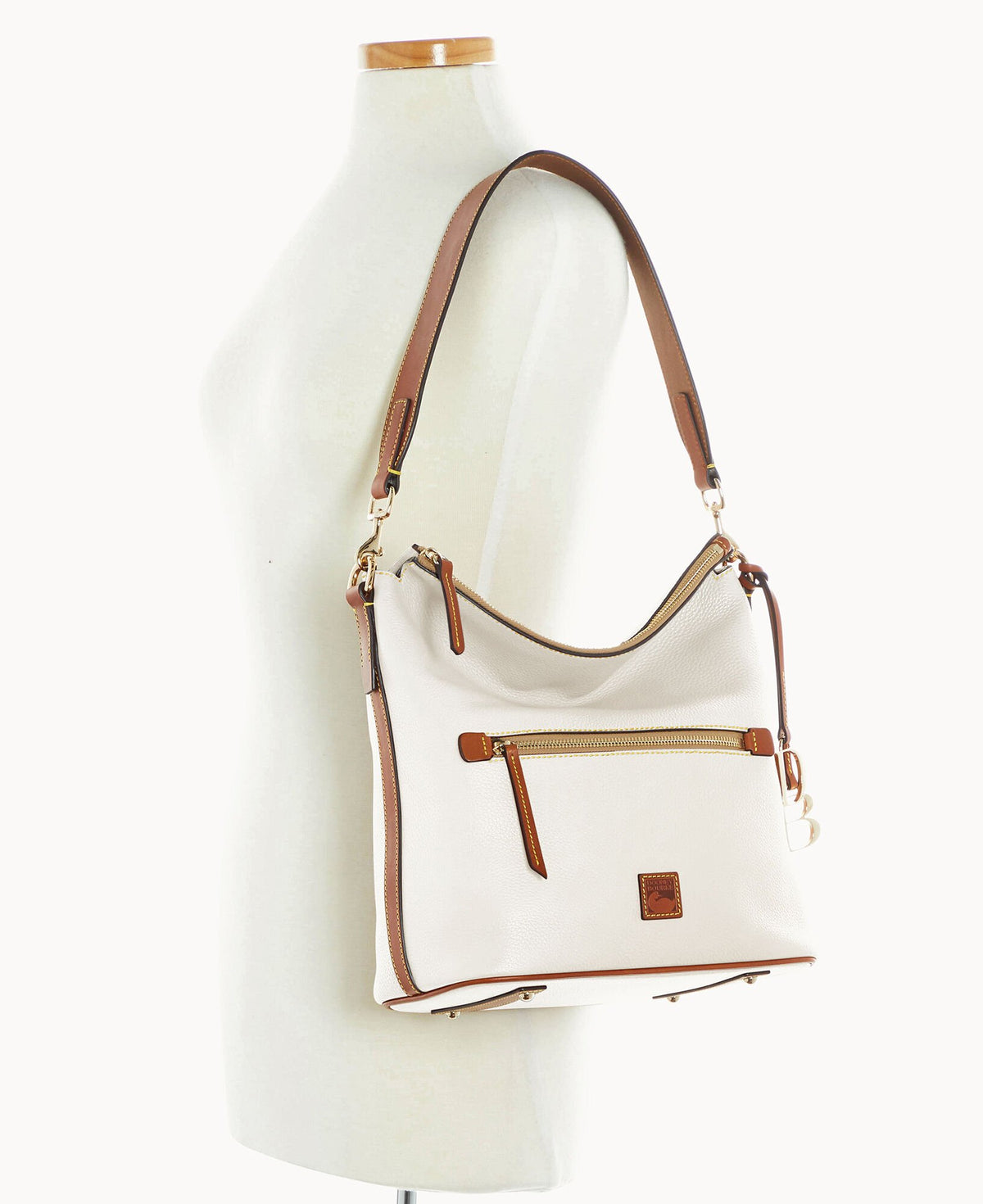 Dooney & Bourke Pebble Grain Large Sac White