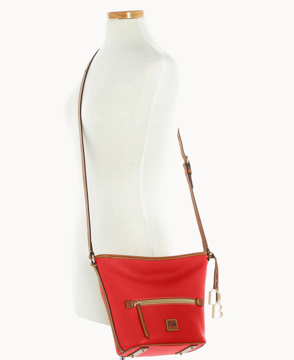 Dooney & Bourke Pebble Grain Zip Sac Red
