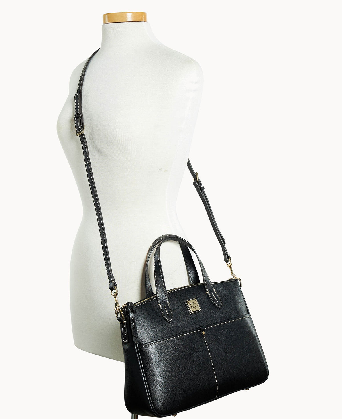 Dooney & Bourke Saffiano Small Daniela Black Black