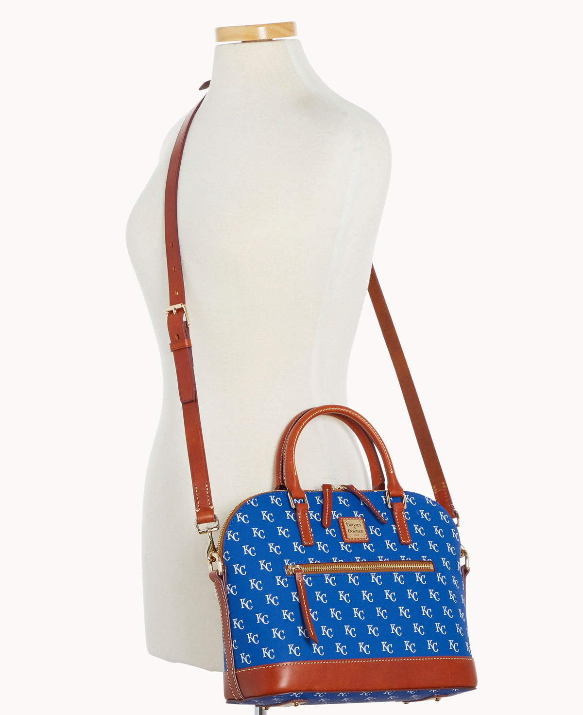 Dooney & Bourke MLB Royals Domed Zip Satchel Blue