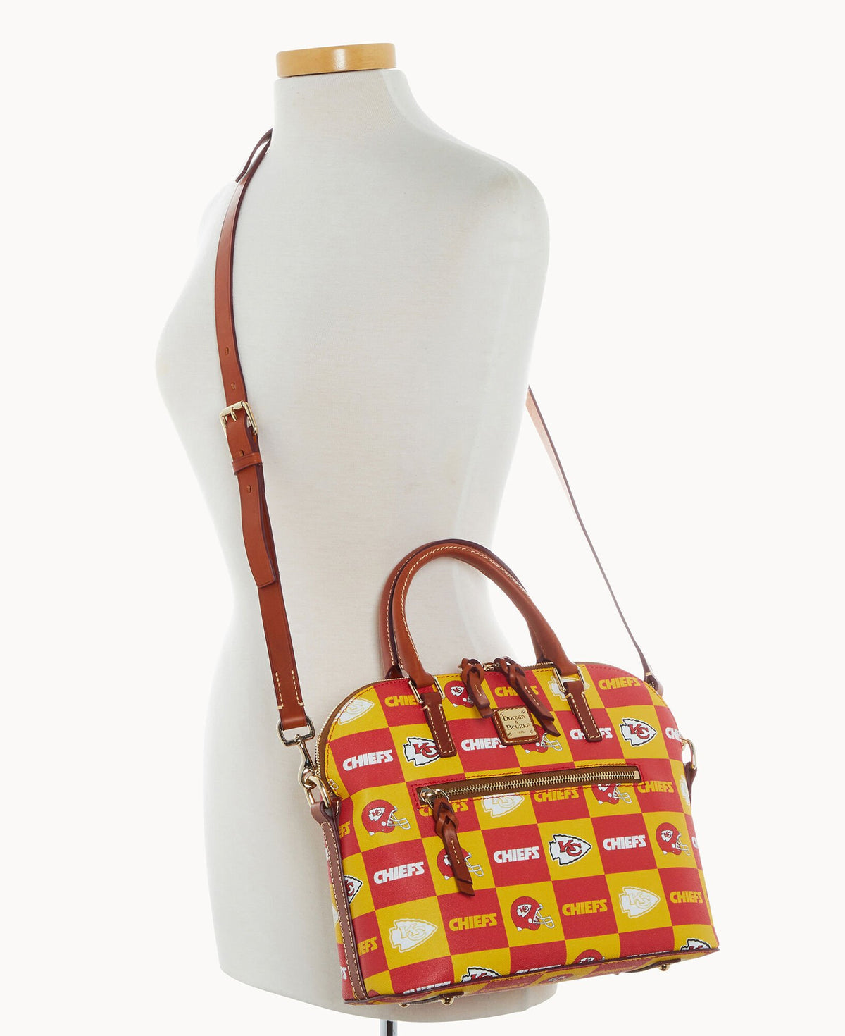 Dooney & Bourke NFL Chiefs Domed Zip Satchel Red
