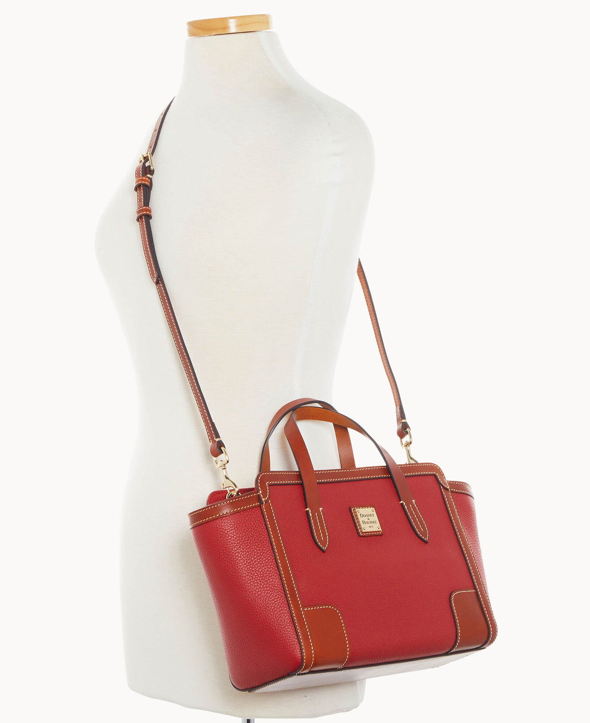 Dooney & Bourke Pebble Grain Small Shopper Red