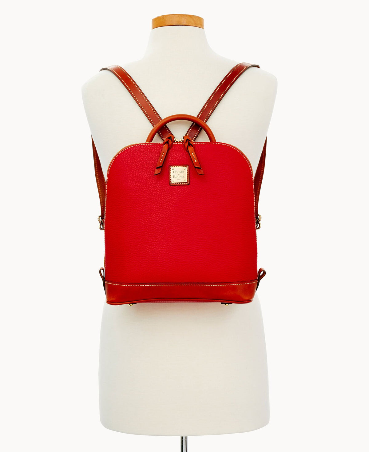 Dooney & Bourke Pebble Grain Zip Pod Backpack Red