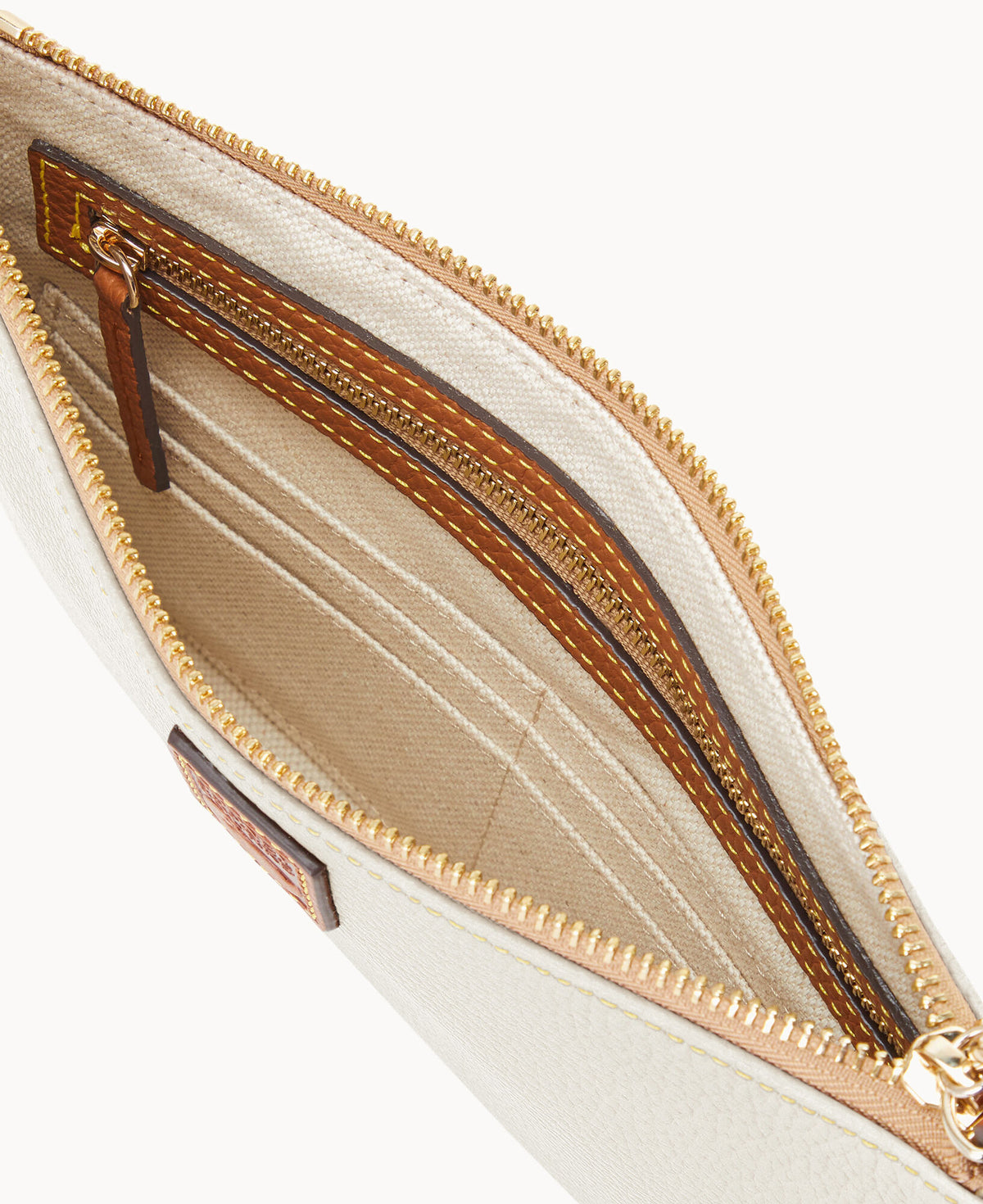 Dooney & Bourke Pebble Grain Large Wristlet White