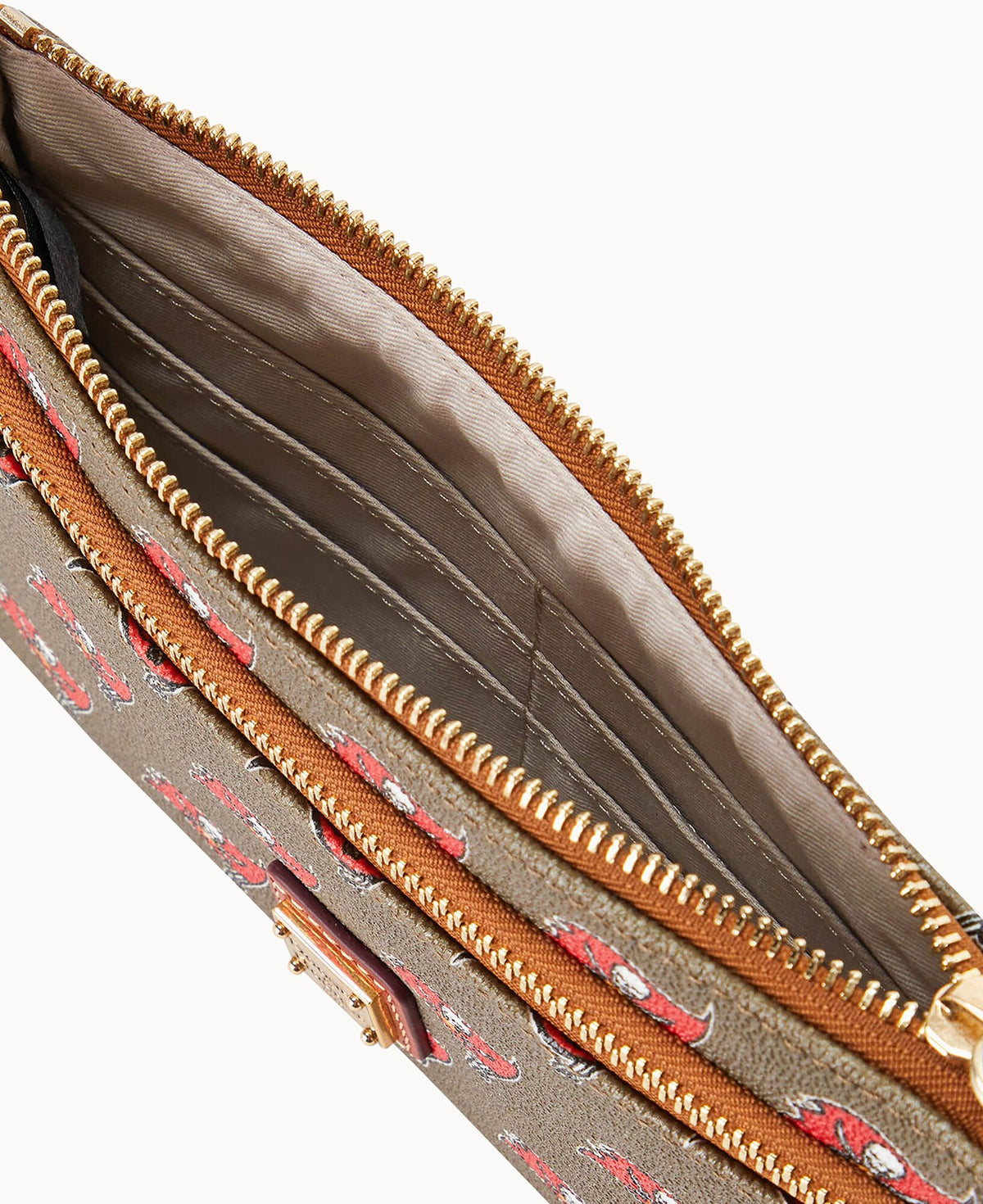 Dooney & Bourke NFL Buccaneers Double Zip Wristlet Pewter