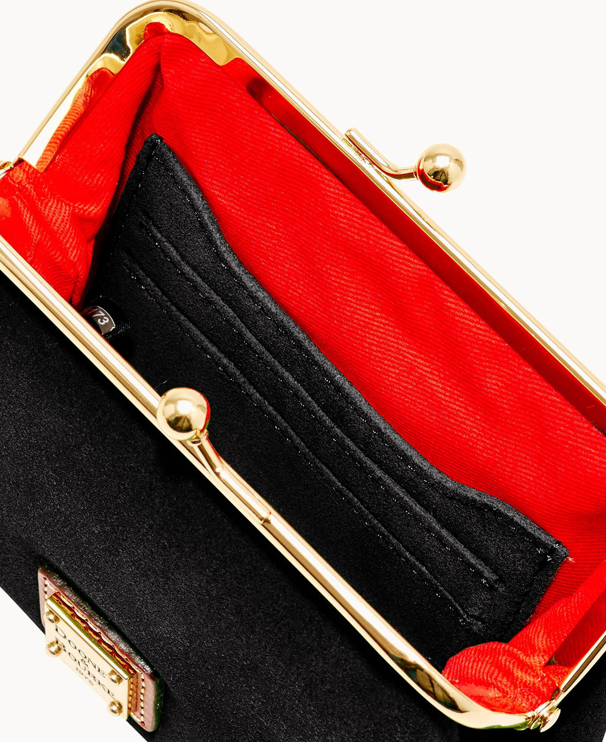 Dooney & Bourke Suede Large Framed Purse Black