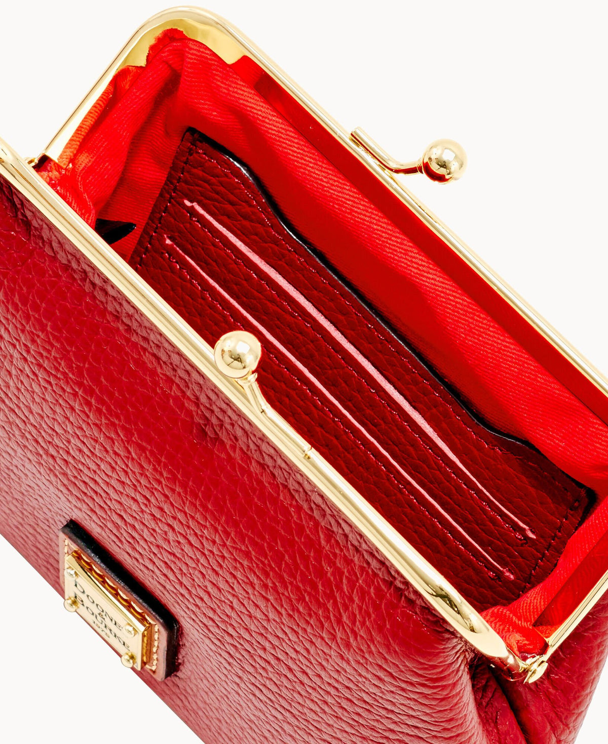 Dooney & Bourke Pebble Grain Large Framed Purse Red