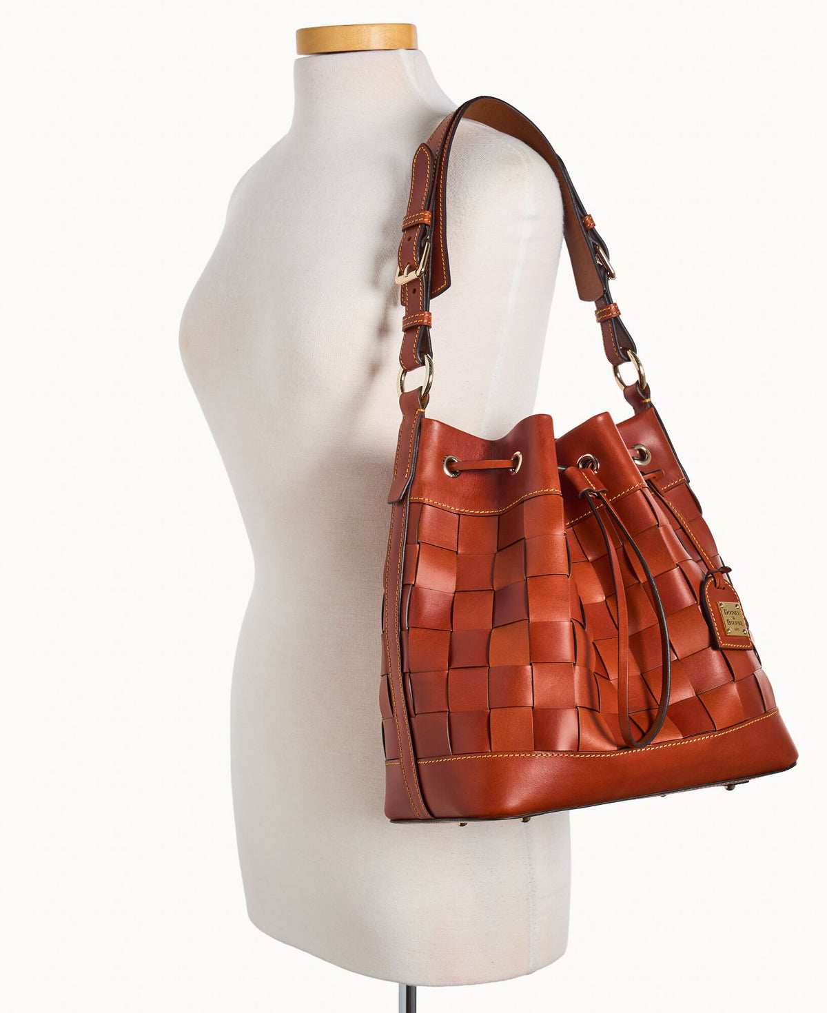 Dooney & Bourke Belmar Woven Drawstring 30 Tan