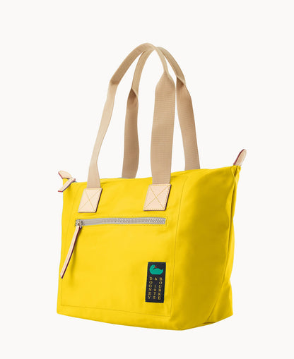 Dooney & Bourke Nylon Front Zip Tote Lemon