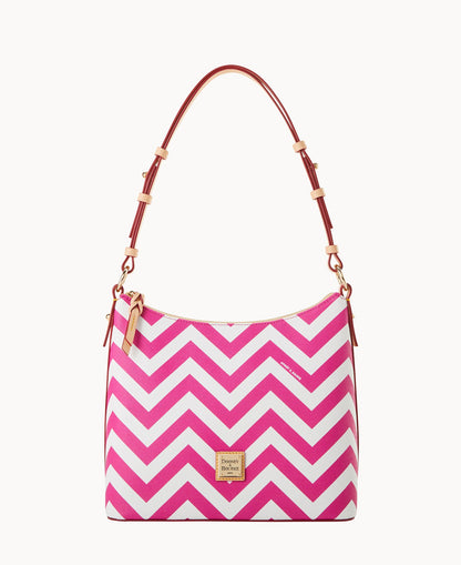 Dooney & Bourke Chevron Hobo Fuchsia