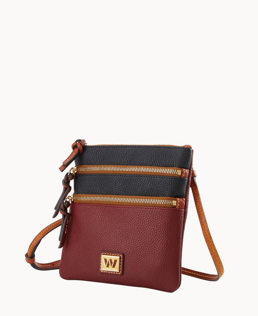 Dooney & Bourke NFL Commanders Triple Zip Crossbody Wine