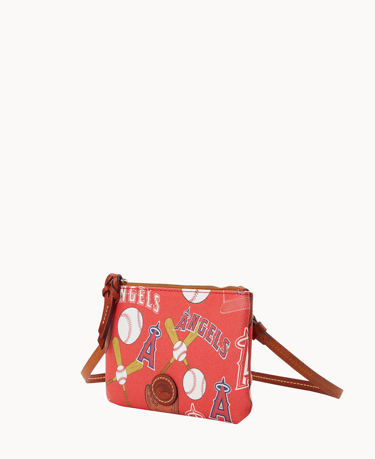 Dooney & Bourke MLB Angels Top Zip Crossbody Red