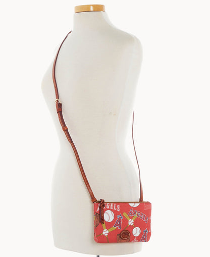 Dooney & Bourke MLB Angels Top Zip Crossbody Red