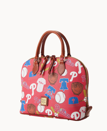 Dooney & Bourke MLB Phillies Zip Zip Satchel Red