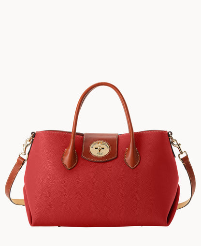 Dooney & Bourke Pebble Turnlock Handle Tote 30 Red