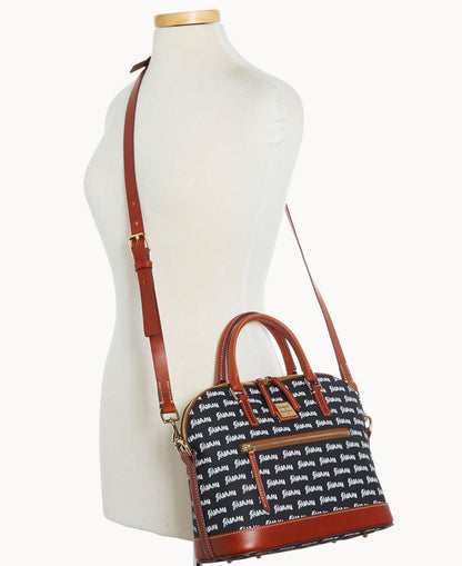 Dooney & Bourke MLB Marlins Domed Zip Satchel Black