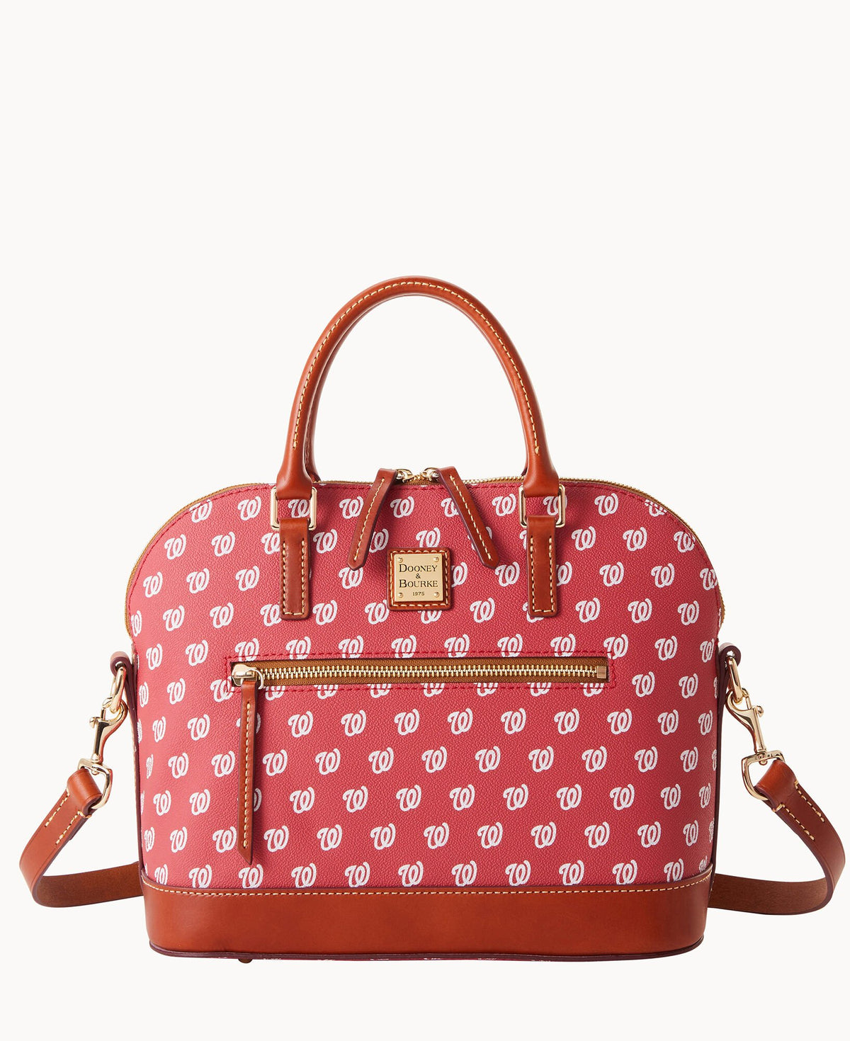 Dooney & Bourke MLB Nationals Domed Zip Satchel Red