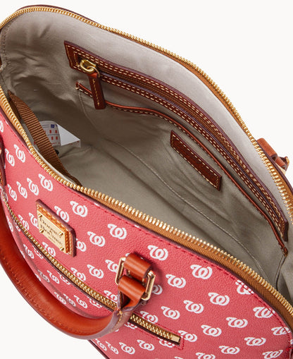 Dooney & Bourke MLB Nationals Domed Zip Satchel Red