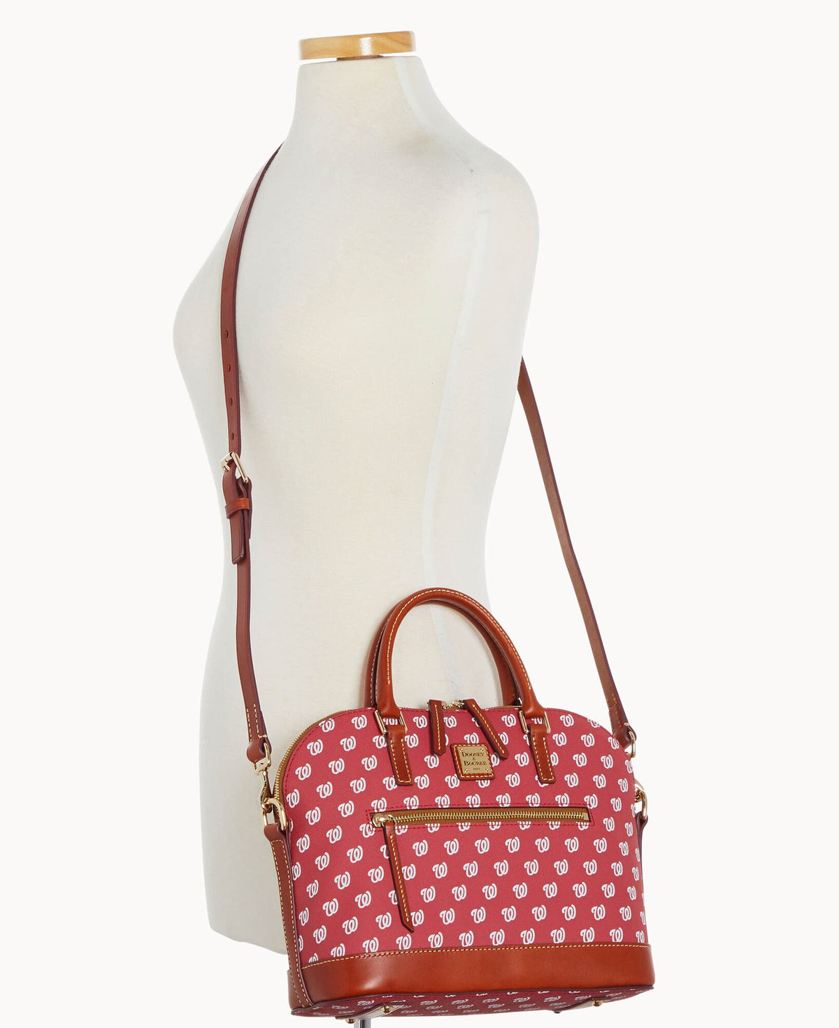 Dooney & Bourke MLB Nationals Domed Zip Satchel Red