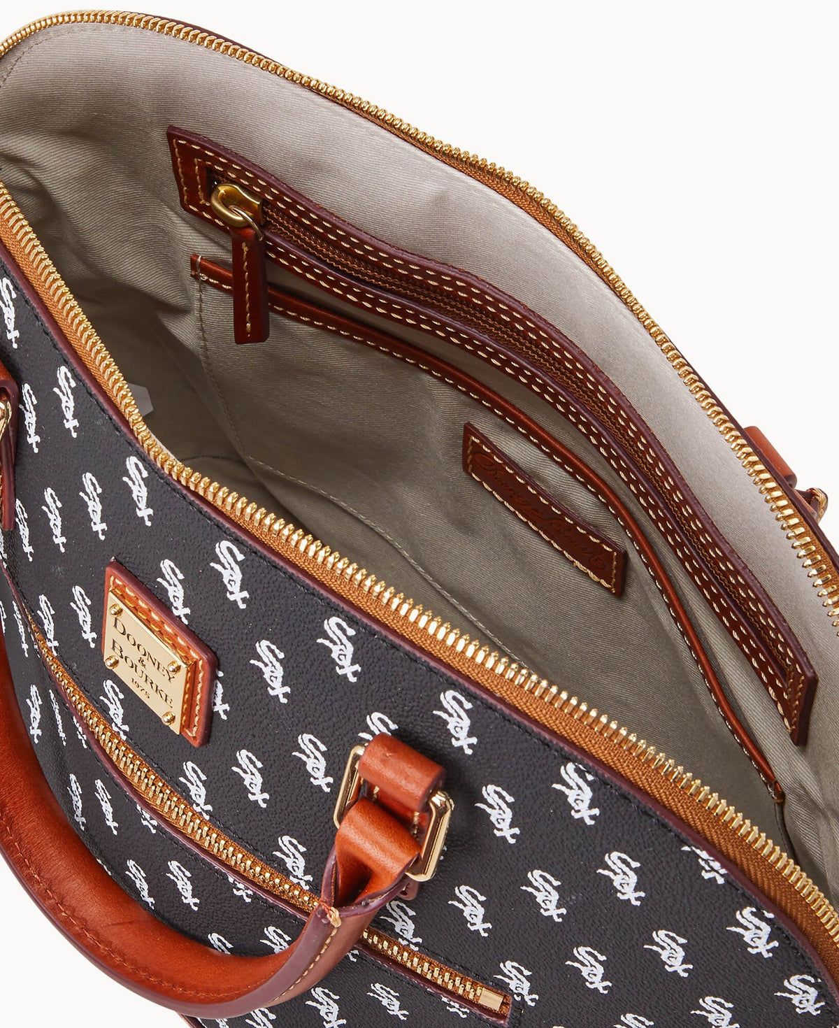 Dooney & Bourke MLB White Sox Domed Zip Satchel Black