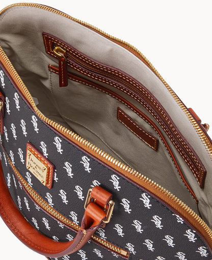 Dooney & Bourke MLB White Sox Domed Zip Satchel Black