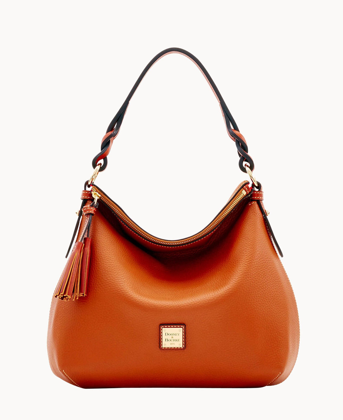 Dooney & Bourke Pebble Grain Twist Strap Hobo Caramel
