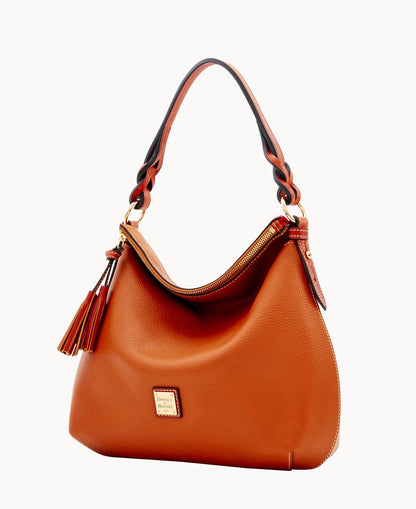 Dooney & Bourke Pebble Grain Twist Strap Hobo Caramel