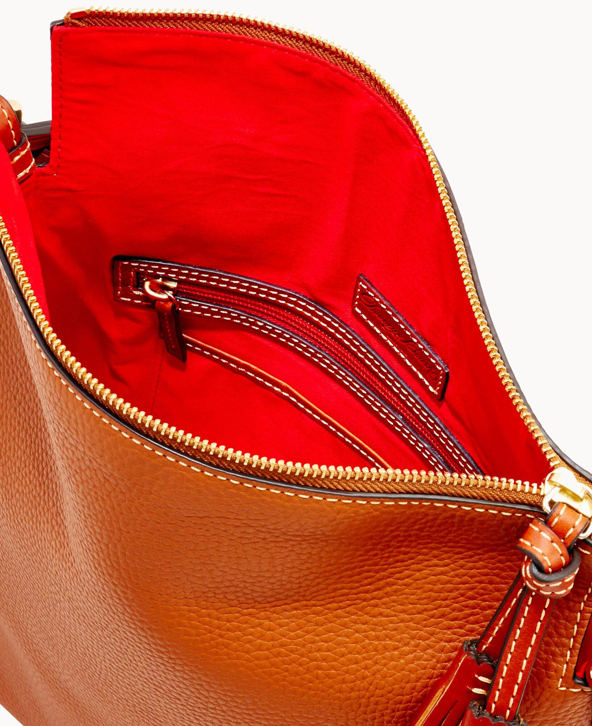 Dooney & Bourke Pebble Grain Twist Strap Hobo Caramel