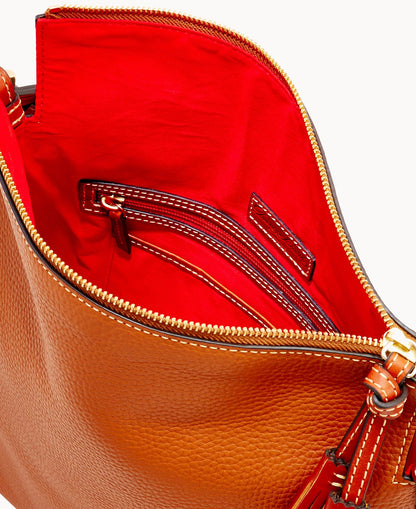 Dooney & Bourke Pebble Grain Twist Strap Hobo Caramel