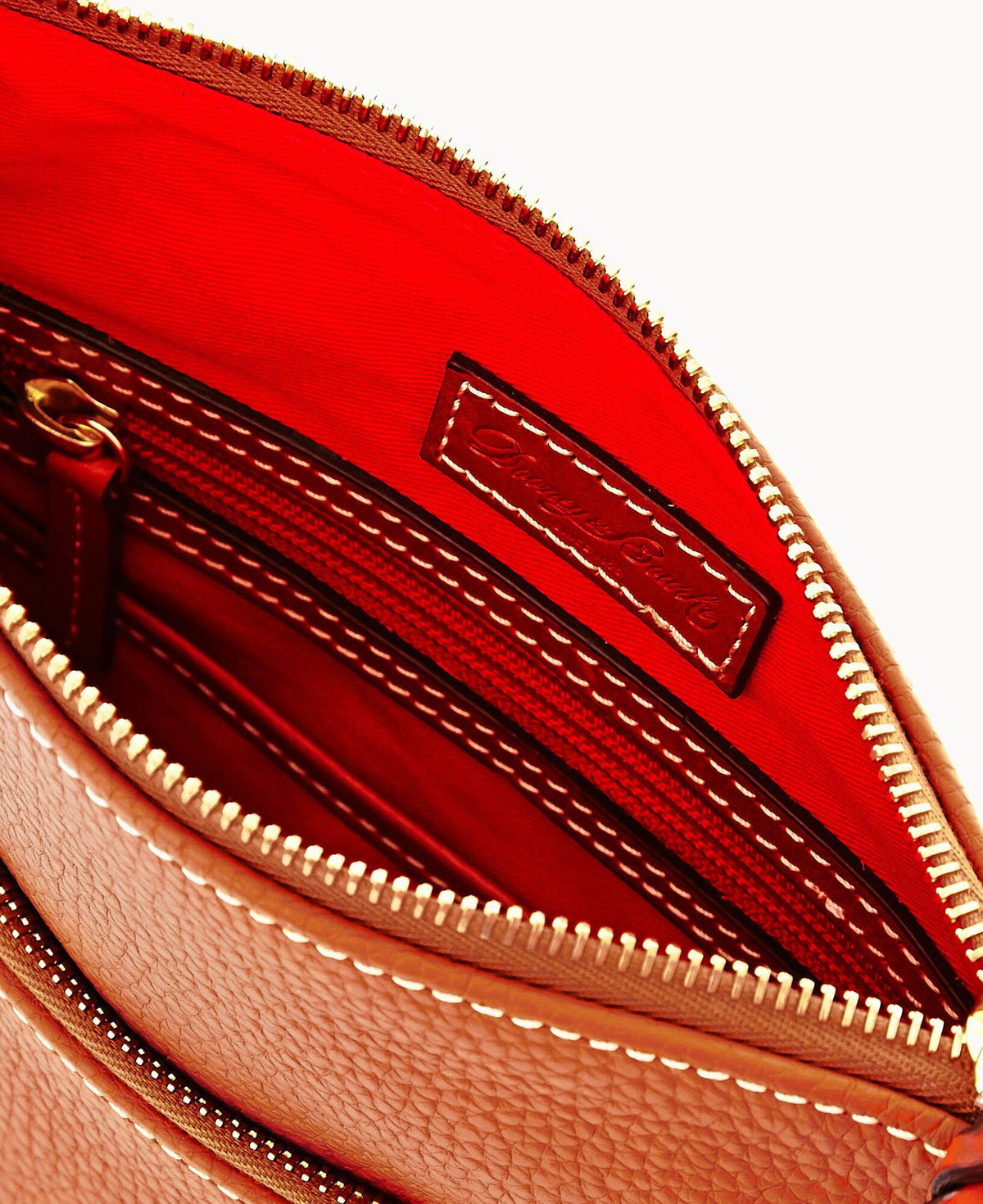 Dooney & Bourke Pebble Grain Letter Carrier Caramel