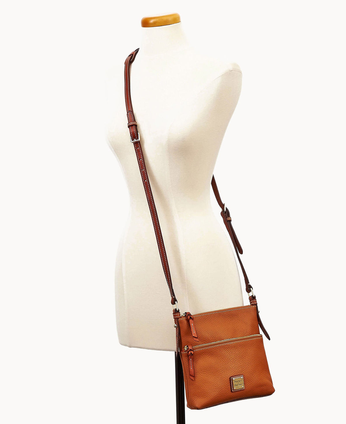 Dooney & Bourke Pebble Grain Letter Carrier Caramel