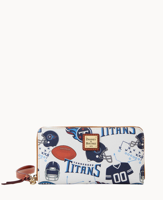 Dooney & Bourke NFL Titans Large Zip Around Wristlet White Multi