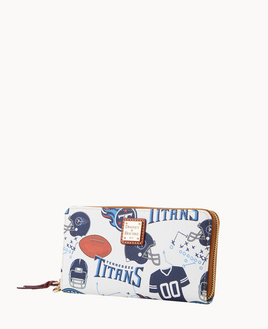 Dooney & Bourke NFL Titans Large Zip Around Wristlet White Multi