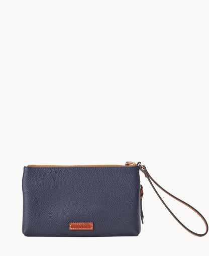 Dooney & Bourke MLB Braves Double Zip Wristlet Midnight Blue