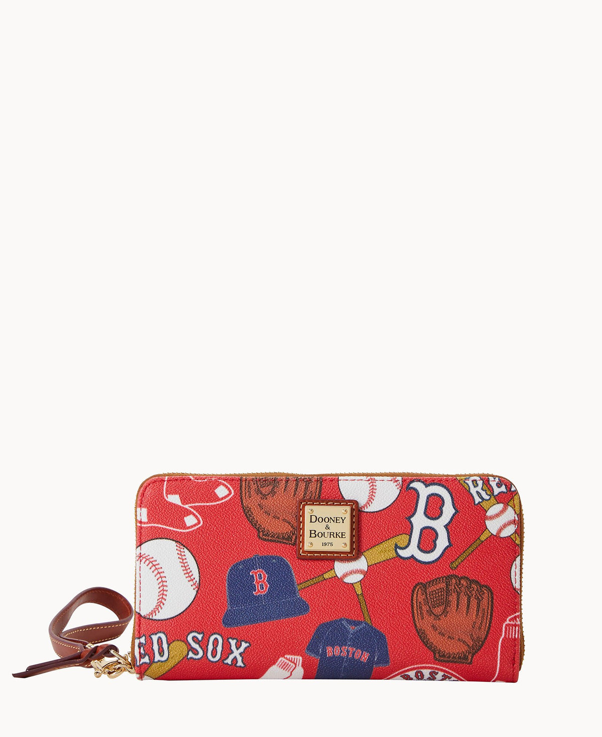 Dooney & Bourke MLB Red Sox Large Zip Around Wristlet Red