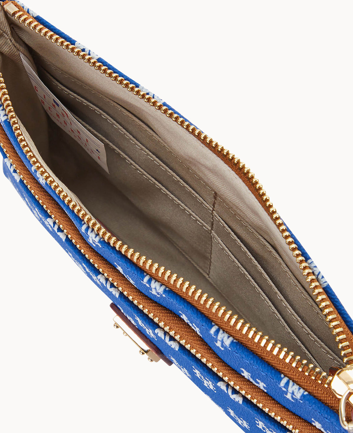 Dooney & Bourke MLB Mets Double Zip Wristlet Blue