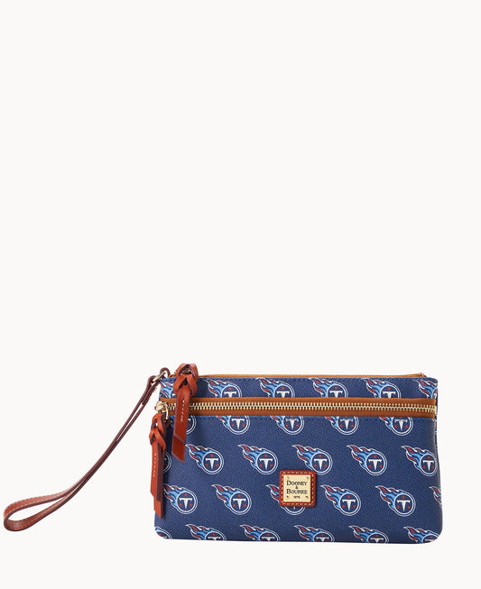 Dooney & Bourke NFL Titans Double Zip Wristlet Navy