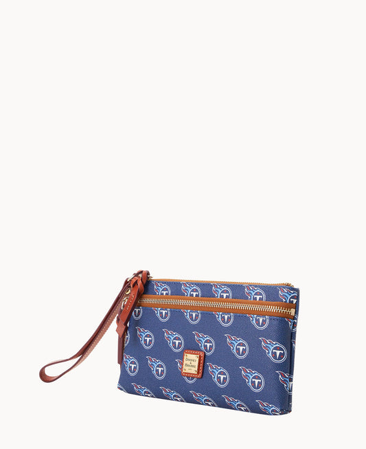 Dooney & Bourke NFL Titans Double Zip Wristlet Navy