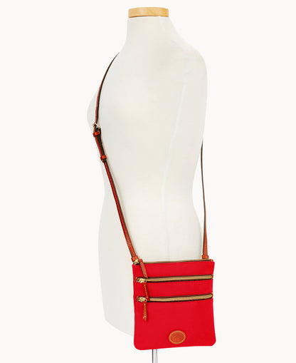Dooney & Bourke Nylon North/South Triple Zip Red