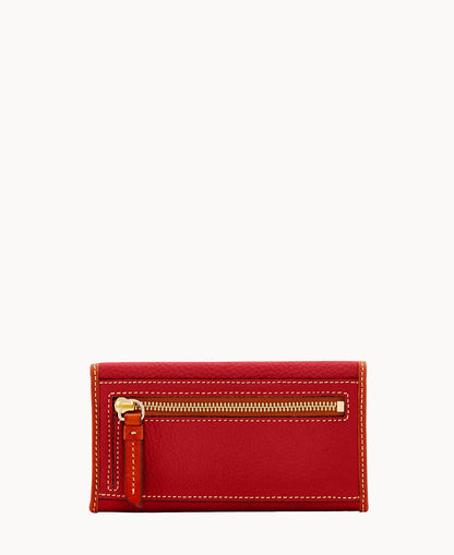 Dooney & Bourke Pebble Grain Continental Clutch Red